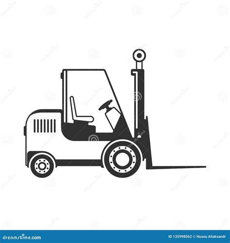 Forklift Vector Icon Stock Vector Illustration Of Shipment 135998562