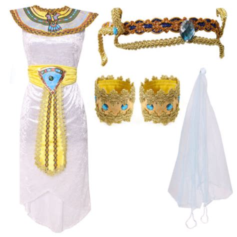 Ladies Queen Of The Nile Fancy Dress Costume Egyptian Princess