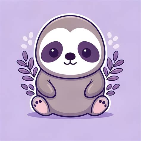 El Icono De Personaje De Dibujos Animados De Kawaii Sloth Vector