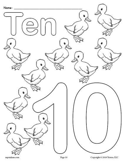 Printable Animal Number Coloring Pages Numbers 1 10