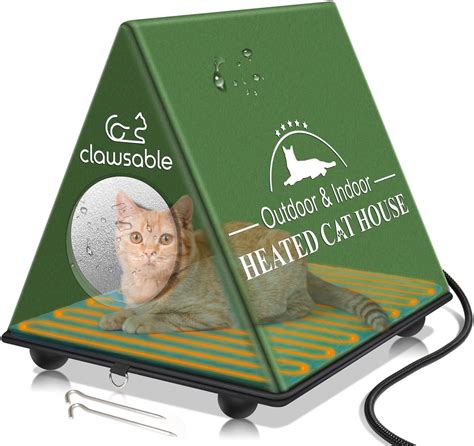 Clawsable Indestructible Heated Cat House For Outdoor Cats In Winter A