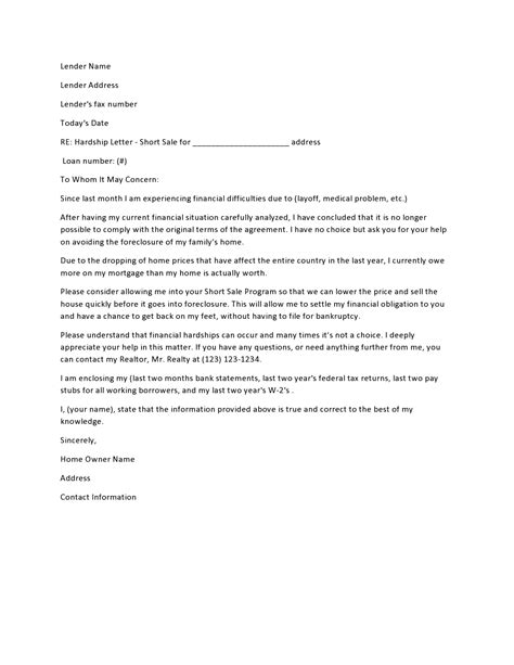 30 Effective Financial Hardship Letter Templates Templatearchive