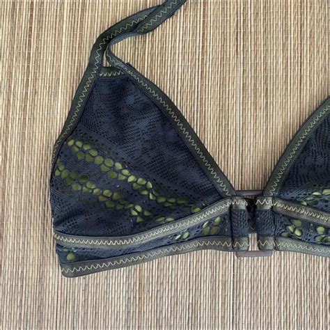 BECCA Women S Khaki And Green Bikini And Tankini Tops Depop