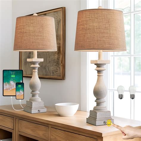 Free Shipping Oneach Way Dimmable Touch White Table Lamp Set Of