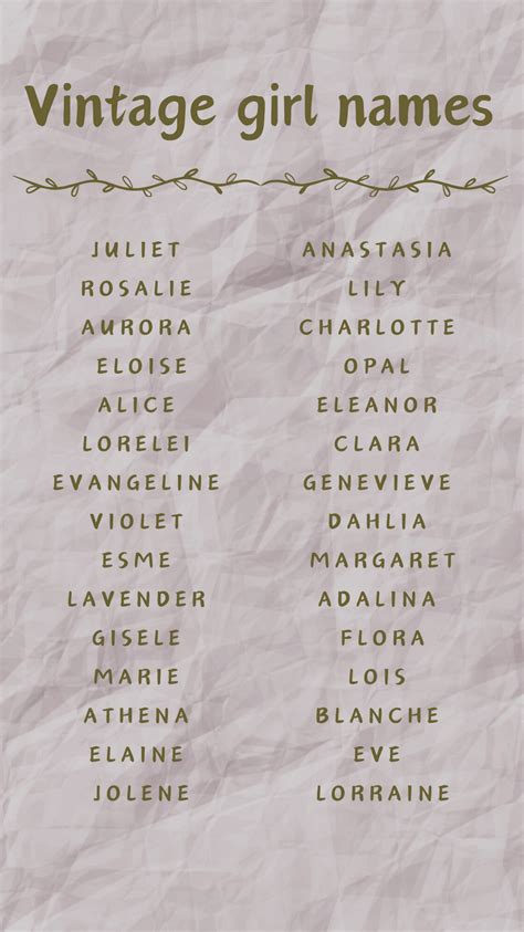 favorite vintage girl names artofit