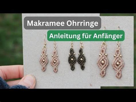 Makramee Ohrringe Anleitung F R Anf Nger Youtube Makramee