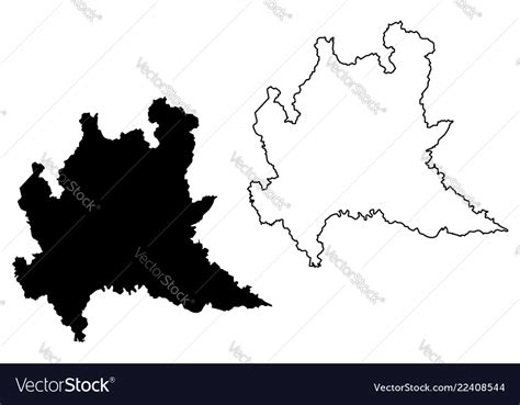 Lombardy map Royalty Free Vector Image - VectorStock