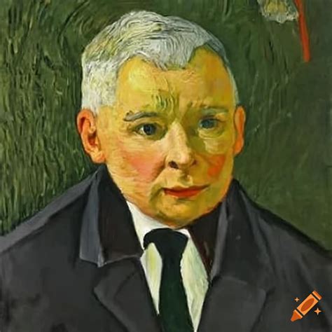 Portrait Of Jaroslaw Kaczynski Painted By Van Gogh On Craiyon