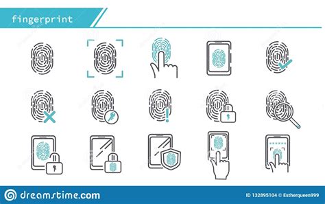 Icono De La Identidad De La Huella Dactilar Ilustración del Vector