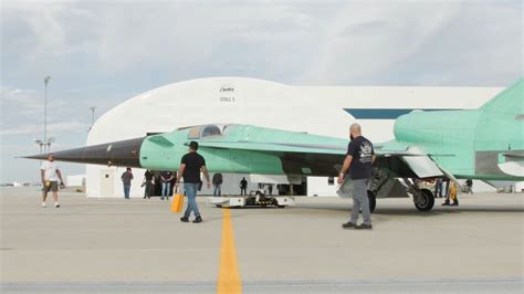 NASA X-59 quiet supersonic aircraft moving to the flight line