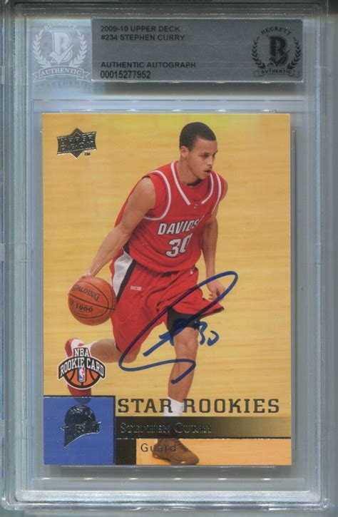 Stephen Curry Upper Deck Auto Star Rookies Rc Bgs Bas