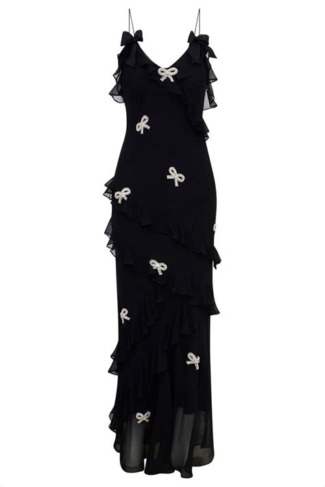 LOVESHACKFANCY Resort 2025 Rialto Embellished Ruffled Maxi Dress In