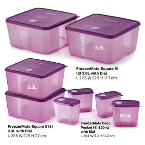 Tupperware Level Freezermate Mate Set With Dial Color Purple Shopee