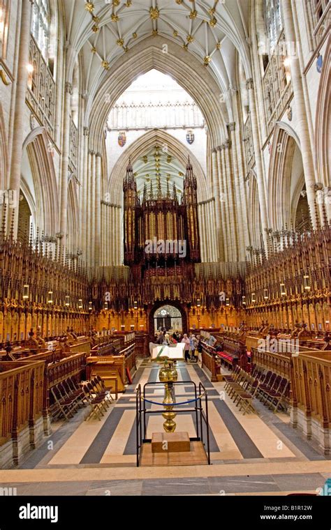 Group Visit Inside York Minster Cathedral York Uk Stock Photo Alamy