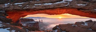 Winter Sunrise Panorama - Mesa Arch C - Canvas Print | Daniel Gastager