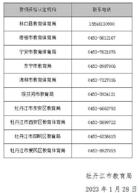 2023黑龙江牡丹江市教育局关于领取教师资格证的通知黑龙江教师招聘考试网黑龙江华图教育