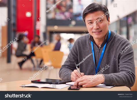 Portrait Mature Male Teacher Student Digital Stock Photo Shutterstock