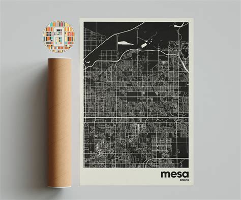 Mesa Map Mesa Map Print Minimalist Map Arizona Print Minimalist