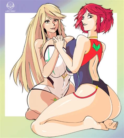 Pyra Mythra Swimsuit Pinup Commission By 1DirtyRobot Hentai Foundry