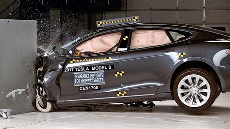 Tesla Model S 2017 Iihs Crash Test Acceptable Results Youtube