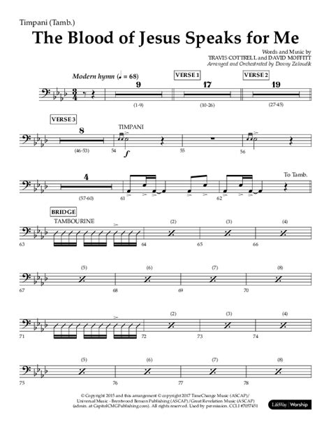 The Blood Of Jesus Speaks For Me Choral Anthem Satb Timpani Sheet