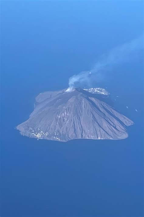 Stromboli island smoking | Aerial photo, Island, Map poster