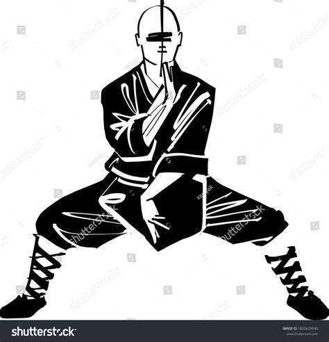 Vector Illustration Wu Shu Master Stock Vector Royalty Free