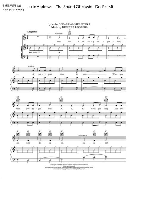 Movie Song The Sound Of Music Do Re Mi Sheet Music Pdf Free Score