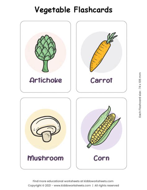 Free Printable Vegetables Flashcards Worksheet Kiddoworksheets