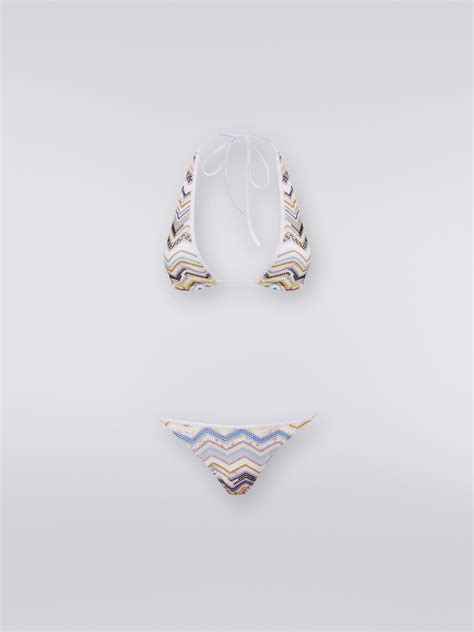 Zigzag Crochet Bikini With Lurex Multicoloured Missoni