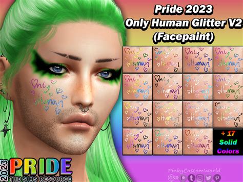 The Sims Resource Pride 2023 Only Human Glitter V2 Facepaint