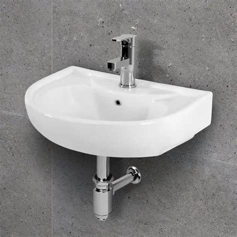 Kemjo Ceramic White Wall Hung Wall Mounted Wash Basin X X