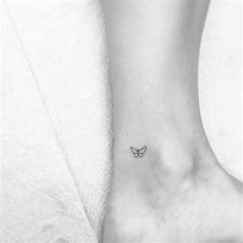 Micro Butterfly Tattoo On The Ankle Tattoogrid Net