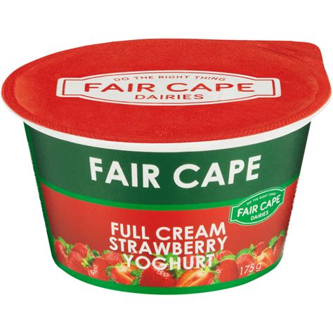 Fair Cape Dairies Strawberry Full Cream Yoghurt 175g | Full Cream ...