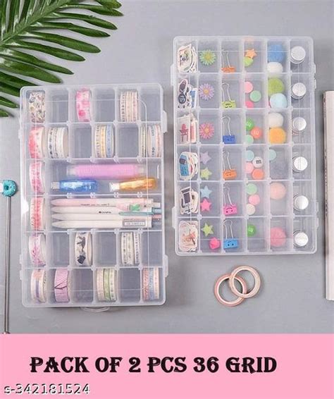 Grid Transparent Plastic Multi Purpose Storage Box With Adjustable