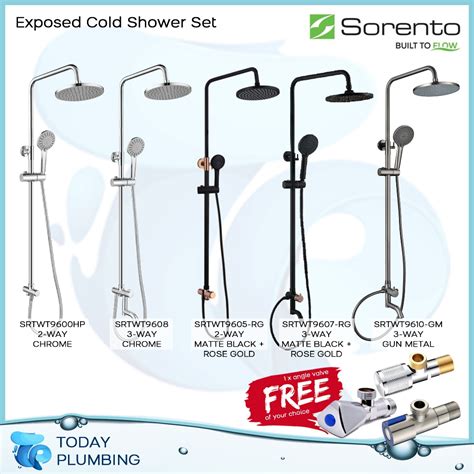 Sorento Exposed Cold Shower Set C W Hand Shower Rain Shower Head