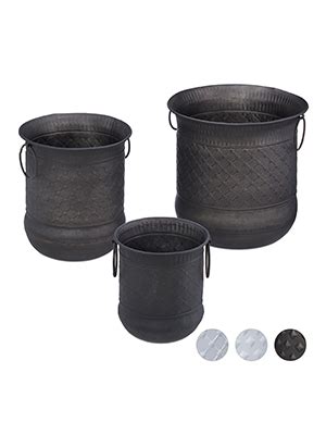 Relaxdays Anthracite Pot Set De Antiquit S Bac Fleurs Jardini Re