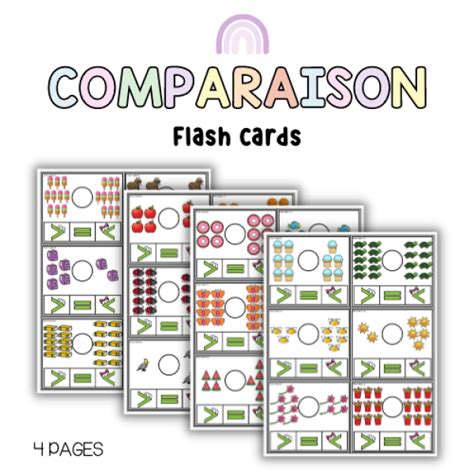 Flash cards comparer quantités