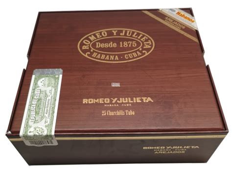 Romeo Y Julieta Churchills Anejados Tubos 25 Cigars Pour 899 00 Un