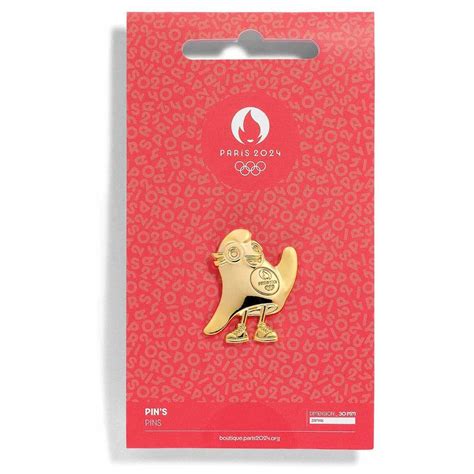 Paris 2024 Olympics Mascot Gold Pin Badge