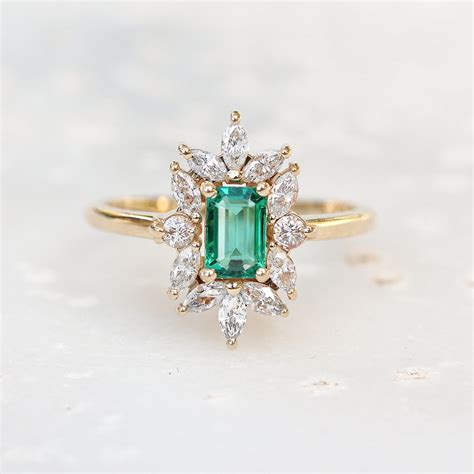 Emerald cut Emerald Engagement ring, Charlotte | sillyshinydiamonds