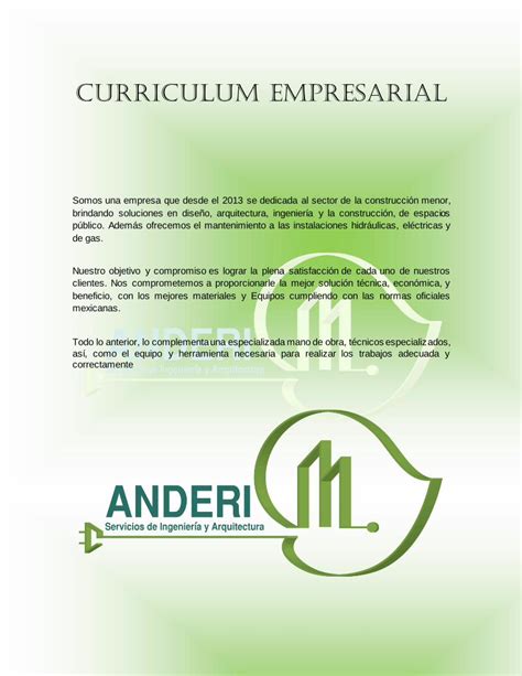 Pdf Curriculum Empresarial Anderi Mxem Anteproyecto