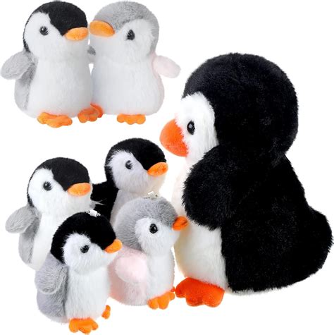 Amazon.com: Sosation 7 Pcs Penguin Plush Toys Set Stuffed Animal Zoo ...