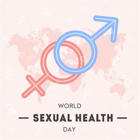 World Sexual Health Day Greeting Card Gender Signs And World Map On