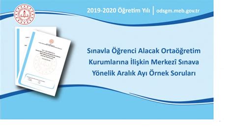 Lgs Aralik Ayi Örnek Sorulari Yayinlandi Altınordu Ortaokulu