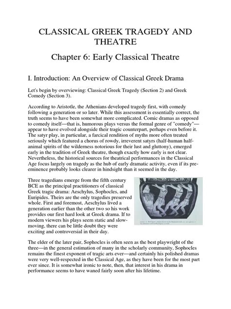 classical greek tragedy  theatre early classical theater