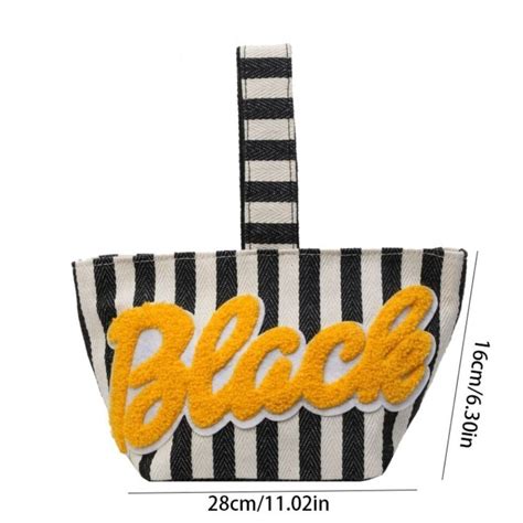 Shopping Purse Girls Tote Bag Stripe Letter Printed Canvas Bag Cloth