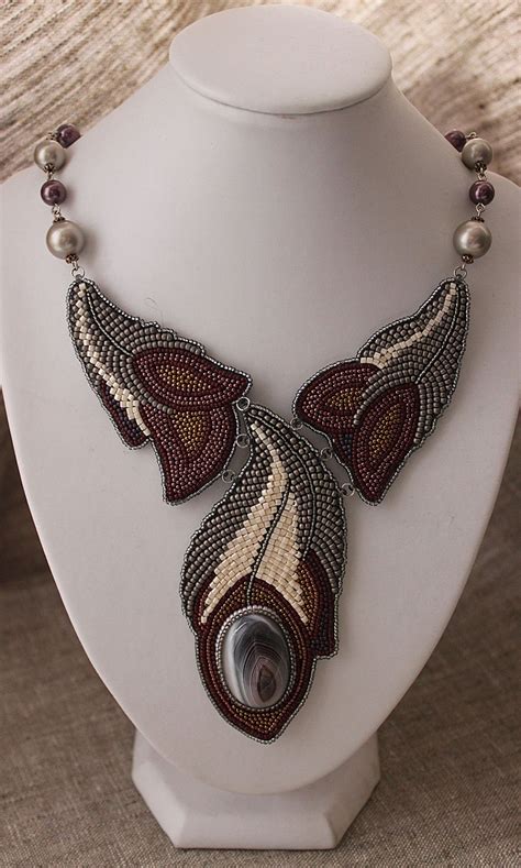 Колье "Перо" / Альбом пользователя nadkud / Бусинка | Beaded jewelry ...