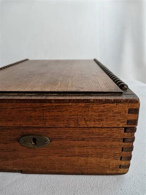 Antique Wooden Sewing Box Or Glove Box Made Of Oak With Pearl Etsy