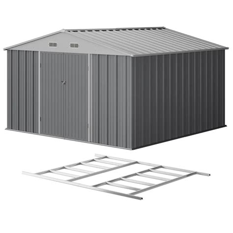 10x10 Metal Shed with Floor | Patiowell